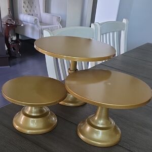 Gold Metallic 3-Tier Cake Stand Set